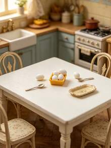 1/3/5 sets Modelo de huevo en miniatura de 2.2 cm | Huevo mini realista + accesorio de soporte de huevo amarillo | Decoración de cocina vintage francesa para casa de muñecas | Material de resina cremosa | Detallado y realista para almacenamiento y exhibición | Decoración de cocina / escena de horneado para casa de muñecas | Adecuado para fiestas festivas & montajes de miniaturas diarios - Multicolor - Ver 6