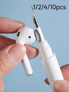 1/2/4/10 Stücke 3-in-1 Ohrhörer Reinigungsstift, Multifunktions-Reinigungsset mit weicher Bürste und Flockenschaum, Schwarz-Weiß-Kombinationsset, für AirPods Pro 123, Handy-Ladeanschluss, Lautsprecher, Ohrhörer, Geschenk für Geburtstag/Ostern/Jungen/Freundinnen - Weiß - Übersicht 4