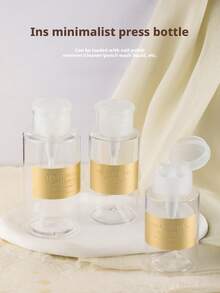 150/200/300ml Premium Japanese Gentle Nail Polish Remover Set, Complete Nail Salon Starter Kit, Large Capacity Bulk Bottle With Pump Bottle, Suitable For Home And Commercial Use, Portable Dispenser Bottle, Nail Polish Remover Cotton, Cuticle Pusher Included, Non-Damaging Fast Dissolving Gel Polish, Universal For Beginner Lash And Nail Artists - View 1
