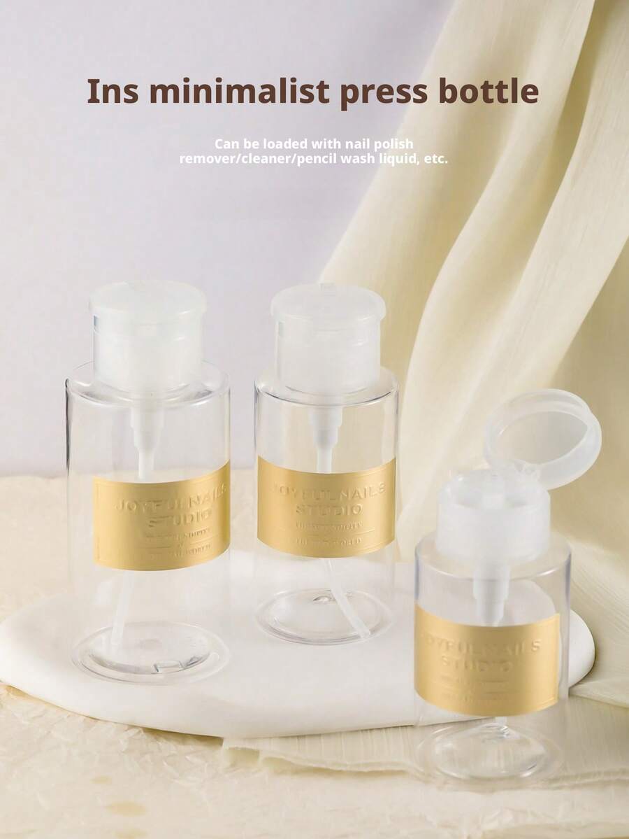150/200/300ml Premium Japanese Gentle Nail Polish Remover Set, Complete Nail Salon Starter Kit, Large Capacity Bulk Bottle With Pump Bottle, Suitable For Home And Commercial Use, Portable Dispenser Bottle, Nail Polish Remover Cotton, Cuticle Pusher Included, Non-Damaging Fast Dissolving Gel Polish, Universal For Beginner Lash And Nail Artists - View 1