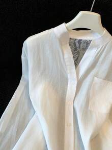 Women's Lace Blouse New Summer Outerwear Top French Style Unique Beautiful Gorgeous Shirt White - White - View 4