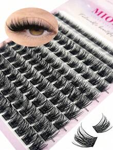 MIOFIA 8-14 DIY Mixed Pack Natural Eyelash Extensions: Soft And Comfortable Mixed Length Eyelash Extensions 0.1mm Russian D Curl Thick And Reusable Dramatic Lashes, Suitable For Beginners, Easy To Use - 10 Rows - D - View 1