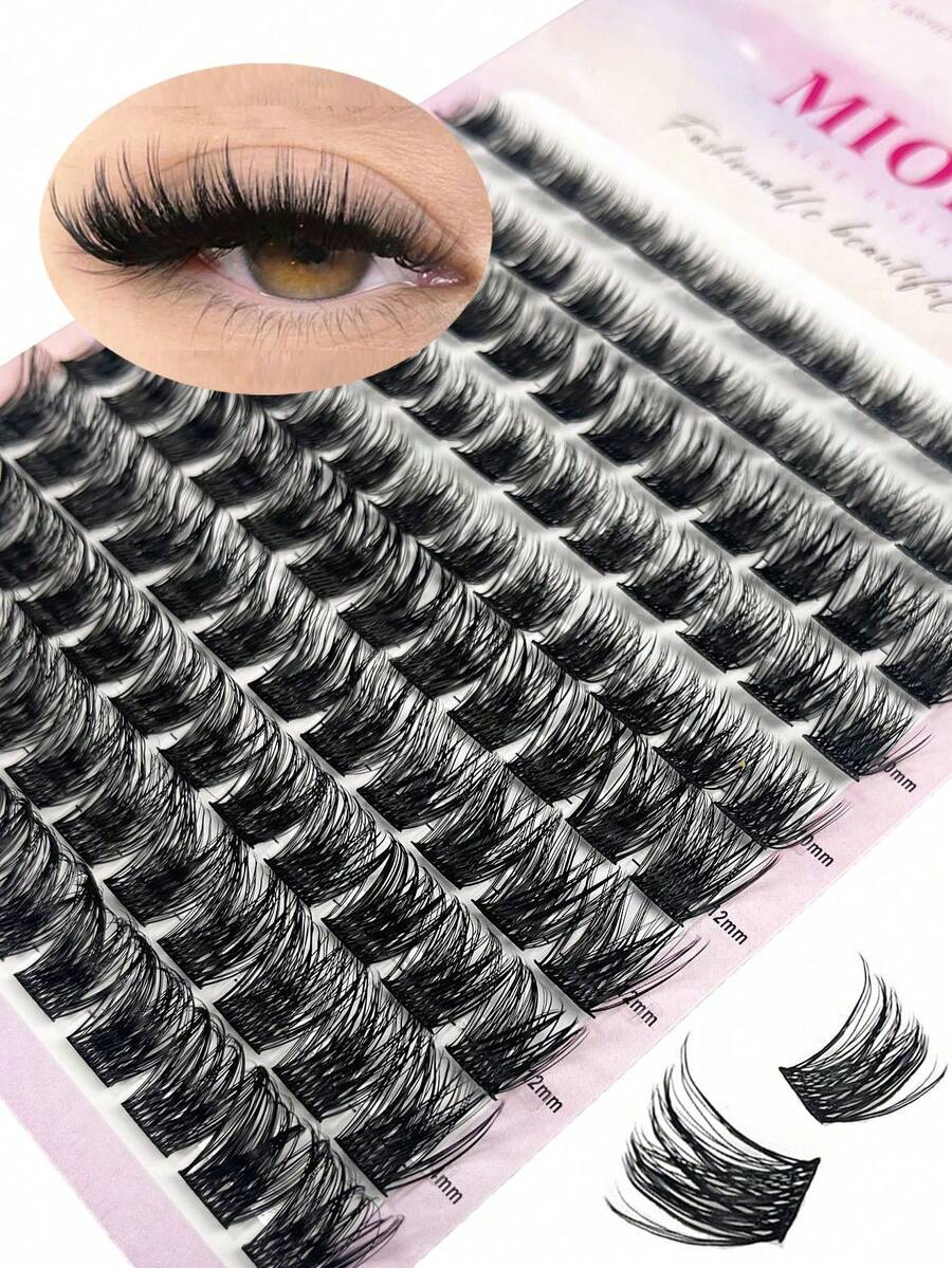 MIOFIA 8-14 DIY Mixed Pack Natural Eyelash Extensions: Soft And Comfortable Mixed Length Eyelash Extensions 0.1mm Russian D Curl Thick And Reusable Dramatic Lashes, Suitable For Beginners, Easy To Use - 10 Rows - D - View 1