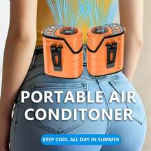 W&O Protable Cooling Neck Fan | Waist Fan | Desk Fan - 18000RPM Powerful Brushless Motor, Four Speed Adjustment, Large Capacity Ultra Long Rechargeable Battery, LED Light Power Display, LED Flashlight - Camping Gear And Equipment, Heat Relief - 綠色 - 查看 2
