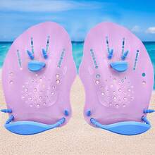 Paletas de natación, correa de silicona ajustable unisex, adecuadas para natación, deportes acuáticos y entrenamiento físico. Paletas de natación - Entrenamiento profesional y paletas de natación personales, diseño ergonómico con superficie de paleta de malla, artículos esenciales de playa, accesorios de playa, flotador de piscina - Multicolor - Ver 5