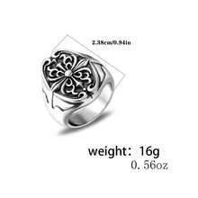 1pc Stainless Steel Punk High-End Men's Ring, Non-Fading, Holiday Gift - Silver - View 5