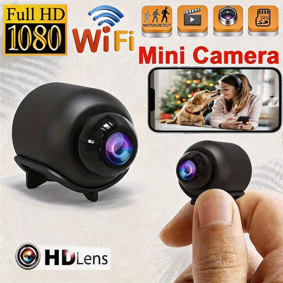 2 chiếc camera giám sát an ninh mini cho gia đình, camera giám sát WiFi không dây, có âm thanh, ghi hình video, phát hiện chuyển động, nhìn đêm, truy cập từ xa qua điện thoại, thiết kế di động, trang trí phong cách, hệ thống an ninh gia đình, phù hợp cho giám sát an ninh nhà/văn phòng, giám sát thú cưng