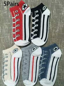 1-10 pares de calcetines deportivos de corte bajo transpirables y multicolor, resistentes al olor, con estilo y shoelaces para hombres y mujeres (colores surtidos) - Multicolor - Ver 11