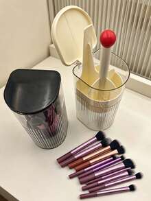 Automatic Makeup Brush Storage Box,Cosmetic Display Box,Dust-Proof Makeup Brush Storage Box,Transparent Cosmetic Storage Box,Used For Storing Eyeshadow, Lipstick And Makeup Brushes. - Multicolor - View 7