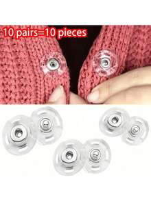 10pcs Ultra Transparent Invisible Buttons - Fixed Invisible Buttons, Suitable For Sweaters And Shirts, Anti-Exposure Design, Transparent Snap Buttons Invisible Snap Buttons Plastic Buttons Clothing Accessories - Snap Fasteners - View 9
