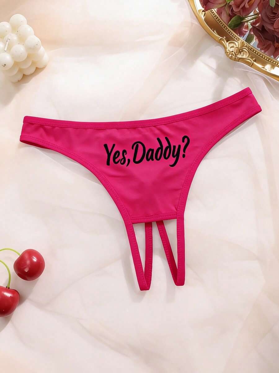 Sexy Funny Crotchless Panties For Women - Hot Pink - View 1
