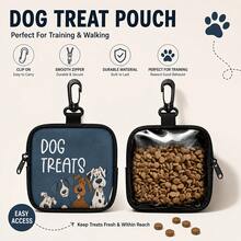 Clip-On Portable Dog Treat Bag With Transparent Window And Zipper, Practical Training Pouch For Dog Walking, Outdoor Use And Daily Pet Rewards - Multicolor - View 2