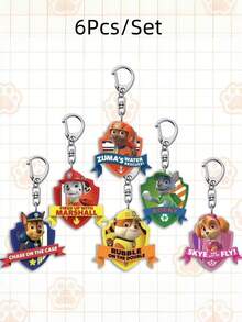 Paw Patrol 6/10/20/30件組 汪汪隊可愛Woof Team卡通角色鑰匙圈，可掛包包、鑰匙等，適合作為禮物與獎勵 - 彩色 - 查看 13