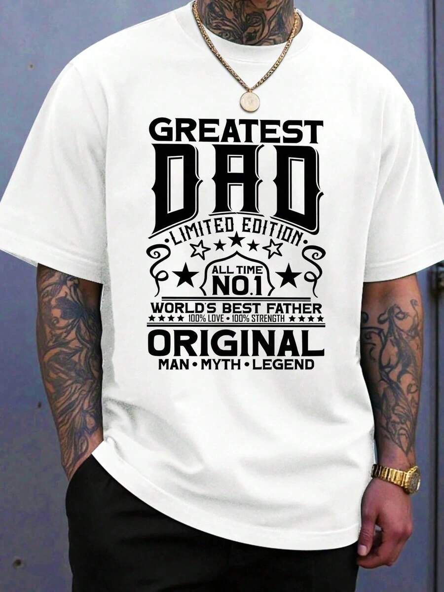 Camiseta "El Mejor Papá de la Historia" Edición Limitada, Número 1 en el Mundo, Original, Mitos, Leyendas, para el Día del Padre, Regalo de Cumpleaños para Papá - Blanco - Ver 1