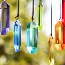 7 Colors Crystal Suncatcher Prism, Indoor Window Hanging Decor Rainbow Glass Prism Sun Catcher Decoration, For Home Garden Decor - Seven-color 76mm Long Strip - View 7