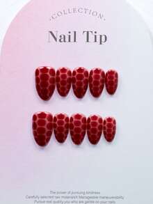 Selected 10 Pieces Of 100% Pure Handmade Gradient Blending Nail Kit, Short Almond Shaped Nail Art, Reusable Handmade Acrylic Fake Nails, Suitable For Women And Girls To Wear At Holiday Parties, Including 1 Mini Nail File And 1 Self-Adhesive Label Handmade Press On Nails - Multicolor - View 12