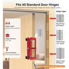 2 In 1 Hinge Drilling Fixture Combination Durable Door Frame Stable Locator Woodworking Installation Screws DIY Auxiliary Tools - Red - View 7