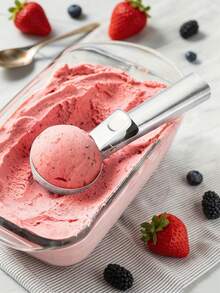 1pc Stainless Steel Ice Cream Scoop, Fruit Spoon, Durable Ball Excavator, Suitable For Watermelon, Cantaloupe, Papaya, Ice Cream And Fruit Scooping, Fruit Ball Spoon And Ice Cream Tool, Ice Cubes, Party, Travel, Outdoor, Wedding, Birthday, Camping, Graduation, Bachelorette Party, Kitchen Tool, Kitchen Essential, - Silver - View 4