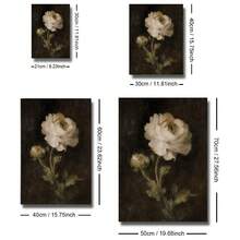 1 pieza Póster de lienzo enmarcado/sin enmarcar estilo vintage francés campestre, botánico floral melancólico, rústico, arte de pared de granja de flores de academia oscura, impresión de naturaleza muerta retro, pintura de pergamino para pasillo, entrada, sala de estar, decoración de hogar moderno - A - Ver 10
