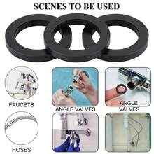 5/10/15/20pcs O-Ring Set, Shower Hose Replacement Rubber Washers, Faucet Leak-Proof Sealing Rings, High Temperature & Corrosion Resistant Rubber Flat Gaskets, Leak-Proof Durable Maintenance Kit - Black - View 9