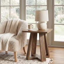 Tribesigns 19.7" Modern Farmhouse MDF End Table, Cross Leg Square Side Table With Wood Grain Finish, 23.6" Tall Accent Table For Living Room - màu nâu - Xem 1
