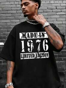 Maglietta da uomo MadeIn1976 con grafica di alta qualità, girocollo, vestibilità comoda e stampa d'effetto. - nero - Visualizzare 2