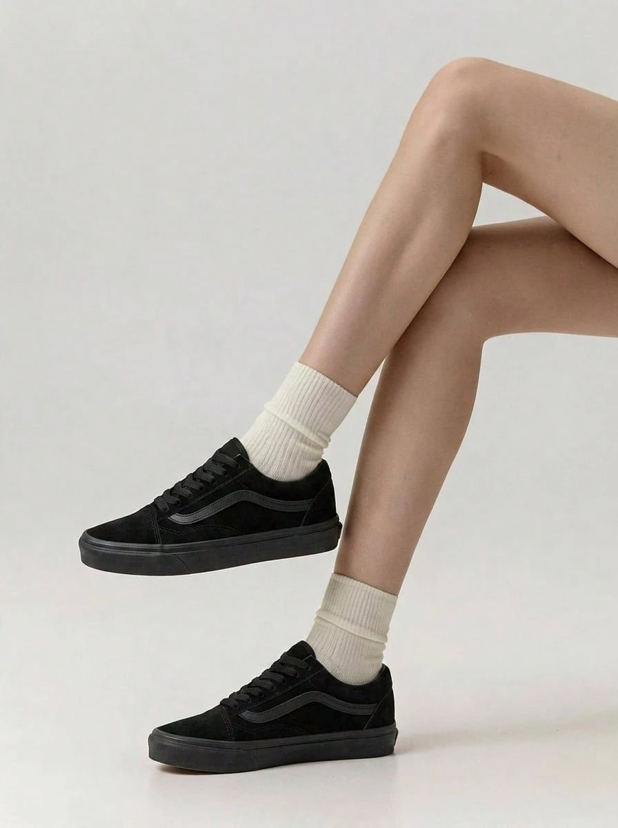 Vans Ua Old Skool Unisex Sneakers Black VA38G1 - 黑色 - 查看 1