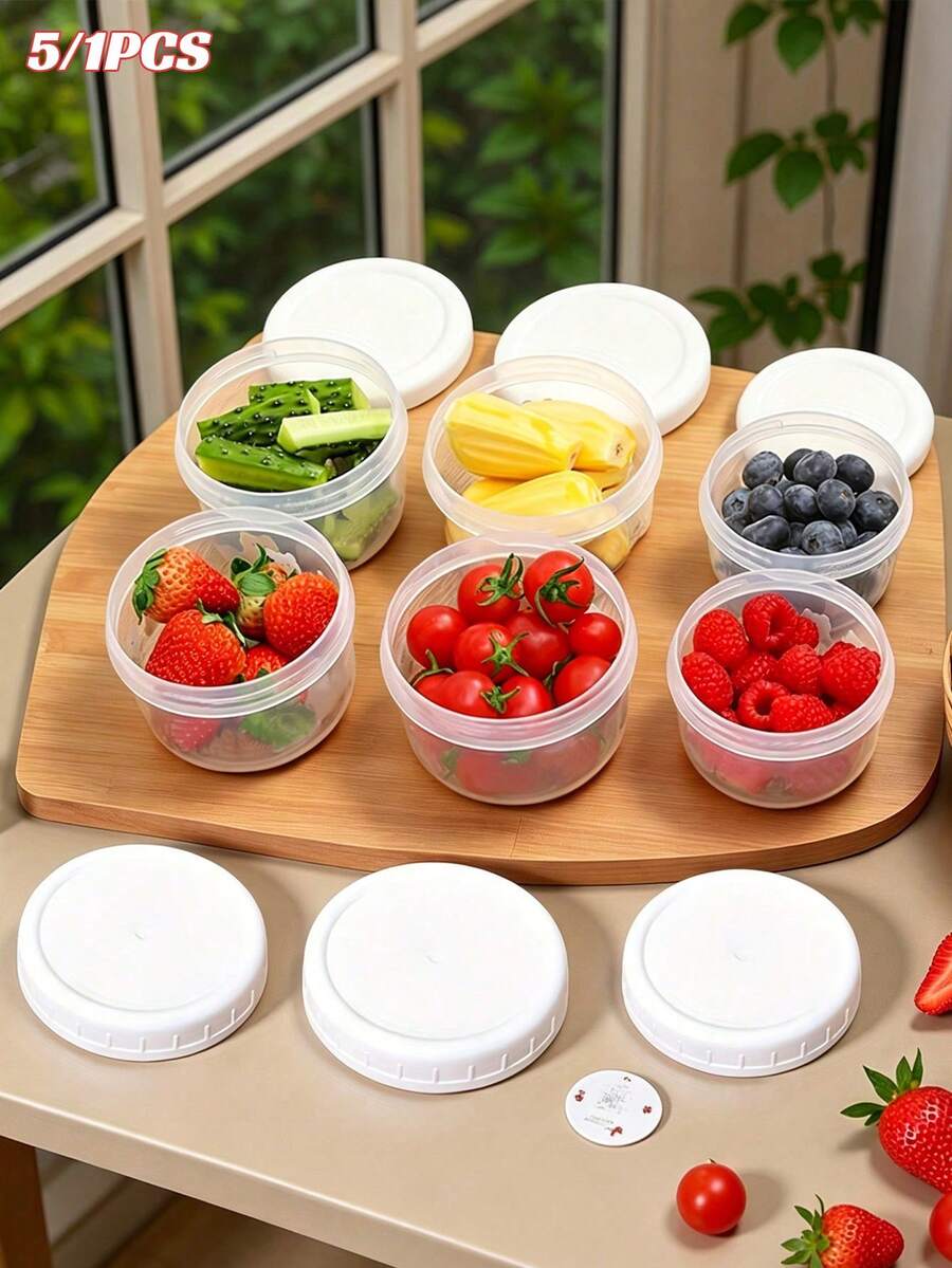 5/1個 120ml/160ml/200ml/280ml/400ml 小容量食品儲存盒 附旋蓋,可重複使用,適用微波爐與冰箱,適合蛋糕、果醬、冰淇淋、醬料與調味料,便當盒與廚房收納理想選擇 - 彩色 - 查看 1