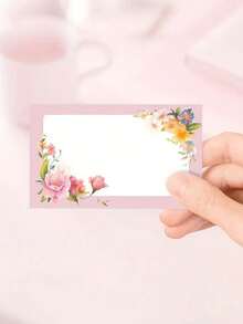 100 Stücke/50 Stücke rosa Blumen Blanko-Grußkarten, Taschenkarten, Geldbörsenkarten, Visitenkarten, weiße Grußkarten. Geeignet für Hochzeiten, Geburtstage, Jahrestage, Feiertage, Brautjungfern, verschiedene Anlässe, Geldbörsenkarten, Visitenkarten, weiße Grußkarten, Lehrer-Tag-Geschenke - perfekte Geschenke für Freunde, Familie und Gäste, einfach und elegant. - A - Übersicht 3