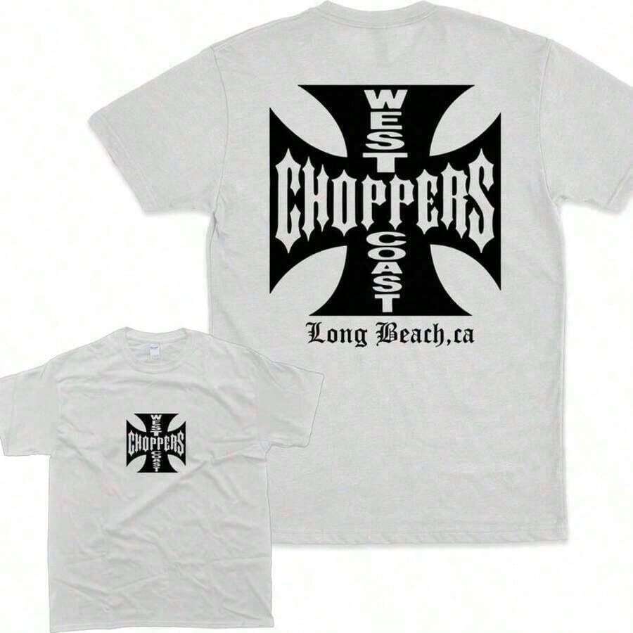 West Coast Choppers Shirt For Men, Unisex Casual Shirt, For Men And Women, Men's Graphic Top. - 白色 - 查看 1