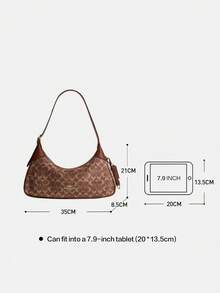 Coach Ella 35 Women's Shoulder Bag Hobo Purses Zipper Bag - 棕色 - 查看 9