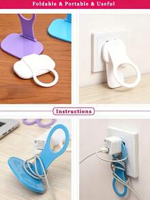 Creative And Cute Foldable Hanging Phone Charging Stand, Random Colors, Convenient And Portable, Creative Gift, Portable Phone Stand - Multicolor - View 6
