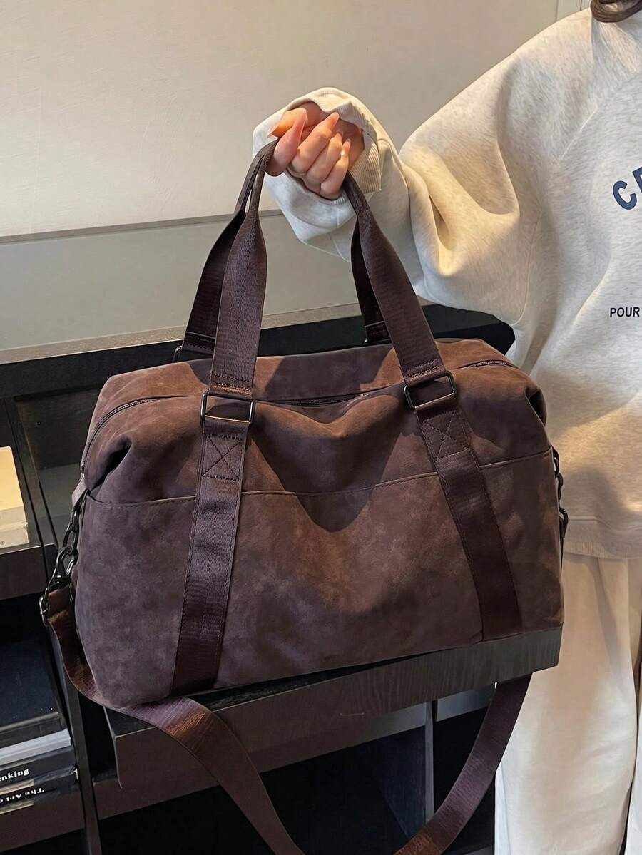New Fashion Travel Bag Solid Color PU Matte Design Stylish Popular Suitable For Short Trips Fitness With Independent Shoe Compartment Large Capacity Versatile Exquisite Bag