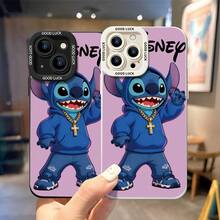 Disney Lilo & Stitch Phone Case - Street-Style Stitch In A Blue Hoodie, On A Soft Pink Background. Compatible With IPhone 17, 16, 15, 14, 13, 12, 11 Pro Series And Galaxy S22, S23, S24, S25 Models, Ideal For Birthdays, Holidays, Anniversaries, Graduation Gifts, Or Any Special Occasion. - màu đen - Xem 4