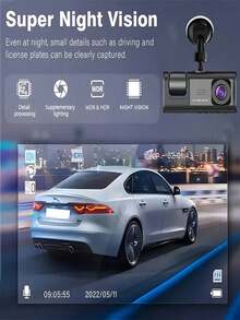 Dual Lens Dash Cam For Car, 1080P HD Front Camera And 720P Built-In Car Video Recorder, Night Vision, G-Sensor, Loop Recording, Dash Cam Camera, Parking Monitoring - A - View 5