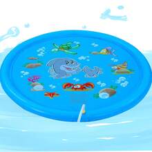 兒童戶外水上遊戲：充氣噴水墊 | 附噴水頭水上遊戲墊，適合 3 4 5 6 7 歲兒童 | 幼兒夏季水上遊戲玩具 - 彩色 - 查看 11