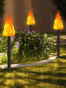 2/4 Stücke Solar-Fackel-Leuchten mit flackernden Flammen, IP44 wasserdichte Outdoor-LED-Tiki-Fackeln, Dämmerung bis Morgendämmerung Auto An/Aus Bodenstecker Tanzende Flammenlampe, Landschafts-Dekorationsbeleuchtung für Garten, Hof, Terrasse, Weg, Rasen, Camping und Party-Dekoration - warmes Licht - Übersicht 7