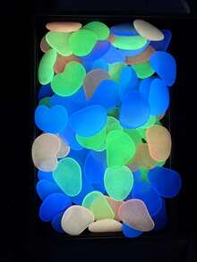 Large Illuminated Flat Stones, Multicolor Glow Stones, Luminous Pebbles, Suitable For Garden, Pathway, Yard, Outdoor Decor, Landscape, Christmas Party DIY, Aquarium, Fish Tank, Indoor And Outdoor Use - Multicolor - View 9