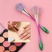 MyAoKuE-Up 1/2/3 Stück gebogene, taillenähnlich geformte flauschige Make-up-Pinsel, weiche synthetische Borsten, mehrfarbige Gesichts-Pinsel, multifunktionale Applikatoren für Rouge, Bronzer, Highlighter und Fixierpuder, für tägliches DIY-Make-up, Outdoor und Reisen - Verschiedenfarbig - Übersicht 3