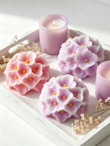 Handmade 3D Hydrangea Ball Blossom Silicone Mold Aromatherapy Spherical Flower Ball Candle Soap Gypsum Mold DIY Home Fragrance Stone Mold Crystal Epoxy Resin Drip Glue Mold Floral Design Plaster Crafts Durable Gifts Decor Mold - White Silicone Mold - View 4