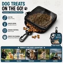 Clip-On Portable Dog Treat Bag With Transparent Window And Zipper, Practical Training Pouch For Dog Walking, Outdoor Use And Daily Pet Rewards - Multicolor - View 6