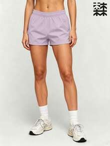 mulinsen Pantalones cortos multiusos para mujer para exteriores, diseño con cordón estampado, cómodos y amigables con la piel - Morado - Ver 4