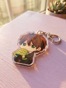 1pc/9pcs Cute Anime Boy And Mushroom Pattern Keychain, Japanese Style Irregular Shaped Acrylic Keychain, With Colorful Hair And Mushroom Details, Suitable For Backpack Decoration, Anime Fan Gift, Back To School, Birthday, Christmas, Valentine's Day, New Year, Anniversary, Party Favor, Graduation And Daily Use - Multicolor - View 9