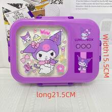 1個 Sanrio Hello Kitty & Friends 粉色便當盒套組 - 防漏、長方形、耐用塑料分格午餐盒，手洗，適用於工作、學校和旅行。便當收納盒 | 卡通主題便當盒 | 易於清潔的材質 - 彩色 - 查看 7