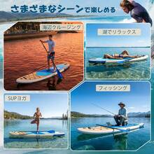 サップボード 初心者セット インフレータブル アルミ製パドル 滑り止めデッキ 荷物固定コード/リーシュコード搭載 フィン付き バックパック付き ポンプ付き 各種付属品完備 持ち運び便利 耐荷重160kg 2人乗り対応 マリンスポーツ用 - ブルー+クメティアオ+タイプB - チェックする 9