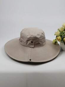 1 pièce Chapeau de pêcheur unisexe à large bord avec protection solaire camouflage et protège-cou, chapeau de randonnée, d'escalade et de pêche pour sorties quotidiennes, vacances et protection solaire - H - Voir 15