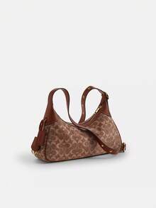 Coach Ella 35 Women's Shoulder Bag Hobo Purses Zipper Bag - 棕色 - 查看 5