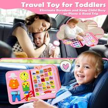 Portable Felt Quiet Book, Multi-Page Interactive Activity Board With Color, Shape And Number Matching, Skill Development Learning Toy For Travel And Home Play - Pink - View 6