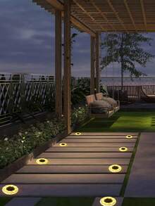 8 LED Beads Diamond Solar Ground Lights, 4/8/12pcs Optional, Durable Waterproof Solar Lawn Lights, Dual-Color Light Design, Suitable For Yard, Villa, Sidewalk, Driveway, Outdoor Path And Ground Lighting Layout Decorative Lights - Multicolor - View 3