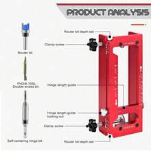 2 In 1 Hinge Drilling Fixture Combination Durable Door Frame Stable Locator Woodworking Installation Screws DIY Auxiliary Tools - Red - View 5